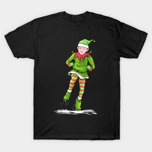 Santas Dancing  Christmas Elf Celebrating Christmas in July T-Shirt